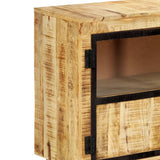 NNEVL Sideboard Brown and Black 160x30x80 cm Solid Rough Mango Wood
