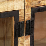 NNEVL Sideboard Brown and Black 160x30x80 cm Solid Rough Mango Wood