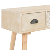NNEVL Console Table with 3 Drawers 100x30x73 cm Solid Pinewood