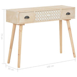 NNEVL Console Table with 3 Drawers 100x30x73 cm Solid Pinewood