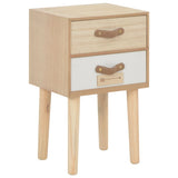 NNEVL Bedside Cabinet with 2 Drawers 30x25x49.5 cm Solid Pinewood