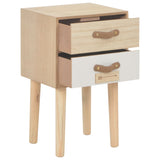 NNEVL Bedside Cabinet with 2 Drawers 30x25x49.5 cm Solid Pinewood