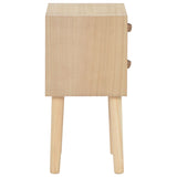 NNEVL Bedside Cabinet with 2 Drawers 30x25x49.5 cm Solid Pinewood