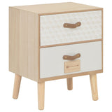 NNEVL Bedside Cabinet with 2 Drawers 40x30x49.5 cm Solid Pinewood