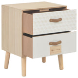 NNEVL Bedside Cabinet with 2 Drawers 40x30x49.5 cm Solid Pinewood