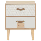 NNEVL Bedside Cabinet with 2 Drawers 40x30x49.5 cm Solid Pinewood