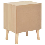 NNEVL Bedside Cabinet with 2 Drawers 40x30x49.5 cm Solid Pinewood