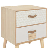 NNEVL Bedside Cabinet with 2 Drawers 40x30x49.5 cm Solid Pinewood