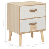 NNEVL Bedside Cabinet with 2 Drawers 40x30x49.5 cm Solid Pinewood