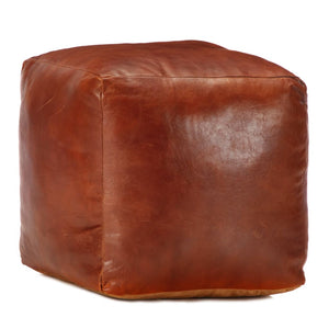 NNEVL Pouffe Tan 40x40x40 cm Genuine Goat Leather