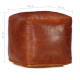NNEVL Pouffe Tan 40x40x40 cm Genuine Goat Leather