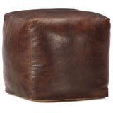 NNEVL Pouffe Dark Brown 40x40x40 cm Genuine Goat Leather