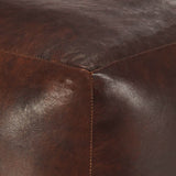 NNEVL Pouffe Dark Brown 40x40x40 cm Genuine Goat Leather