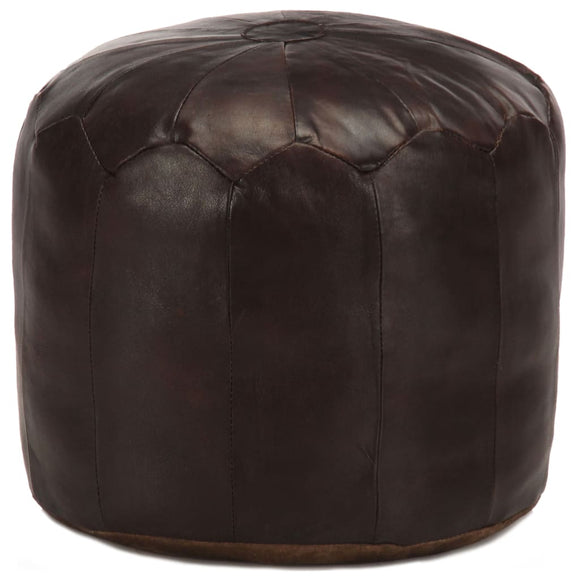 NNEVL Pouffe Dark Brown 40x35 cm Genuine Goat Leather