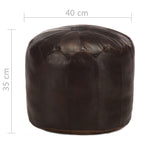 NNEVL Pouffe Dark Brown 40x35 cm Genuine Goat Leather