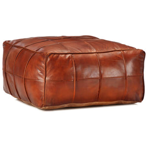 NNEVL Pouffe Tan 60x60x30 cm Genuine Goat Leather