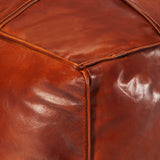 NNEVL Pouffe Tan 60x60x30 cm Genuine Goat Leather