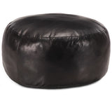 NNEVL Pouffe Black 60x30 cm Genuine Goat Leather