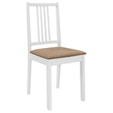 NNEVL Dining Chairs with Cushions 2 pcs White Solid Wood