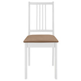 NNEVL Dining Chairs with Cushions 2 pcs White Solid Wood