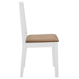 NNEVL Dining Chairs with Cushions 2 pcs White Solid Wood