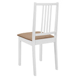 NNEVL Dining Chairs with Cushions 2 pcs White Solid Wood
