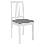 NNEVL Dining Chairs with Cushions 2 pcs White Solid Wood