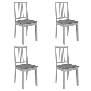 NNEVL Dining Chairs with Cushions 4 pcs Grey Solid Wood