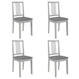 NNEVL Dining Chairs with Cushions 4 pcs Grey Solid Wood