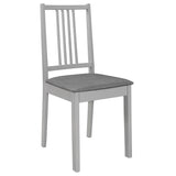 NNEVL Dining Chairs with Cushions 4 pcs Grey Solid Wood