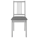 NNEVL Dining Chairs with Cushions 4 pcs Grey Solid Wood