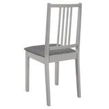 NNEVL Dining Chairs with Cushions 4 pcs Grey Solid Wood