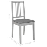 NNEVL Dining Chairs with Cushions 4 pcs Grey Solid Wood