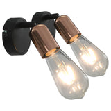 NNEVL Spot Lights 2 pcs with Filament Bulbs 2 W Black and Copper E27