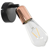 NNEVL Spot Lights 2 pcs with Filament Bulbs 2 W Black and Copper E27