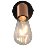 NNEVL Spot Lights 2 pcs with Filament Bulbs 2 W Black and Copper E27