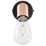 NNEVL Spot Lights 2 pcs with Filament Bulbs 2 W Black and Copper E27