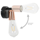 NNEVL Spot Lights 2 pcs with Filament Bulbs 2 W Black and Copper E27