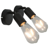 NNEVL Spot Lights 2 pcs with Filament Bulbs 2 W Black E27