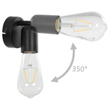 NNEVL Spot Lights 2 pcs with Filament Bulbs 2 W Black E27