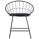 NNEVL Dining Chairs with Faux Leather Seats 2 pcs Black Steel