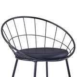 NNEVL Dining Chairs with Faux Leather Seats 2 pcs Black Steel