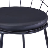 NNEVL Dining Chairs with Faux Leather Seats 2 pcs Black Steel