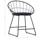 NNEVL Dining Chairs with Faux Leather Seats 2 pcs Black Steel