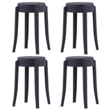 NNEVL Stackable Stools 4 pcs Black Plastic