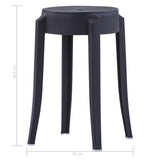 NNEVL Stackable Stools 4 pcs Black Plastic