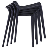 NNEVL Stackable Stools 4 pcs Black Plastic