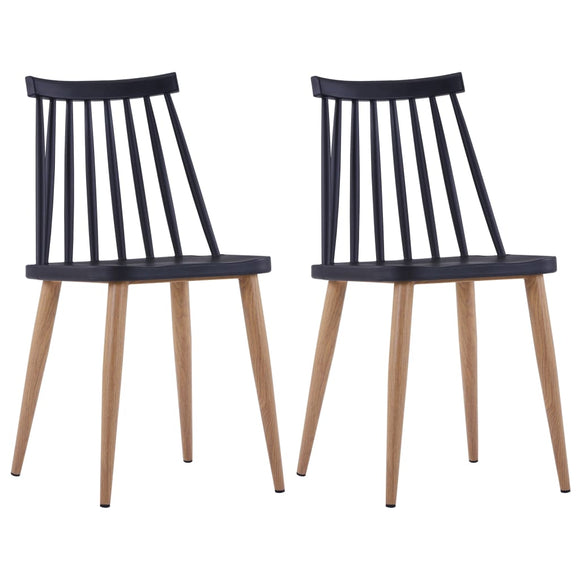 NNEVL Dining Chairs 2 pcs Black Plastic