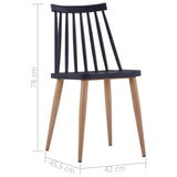 NNEVL Dining Chairs 2 pcs Black Plastic