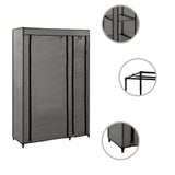NNEVL Folding Wardrobe Grey 110x45x175 cm Fabric